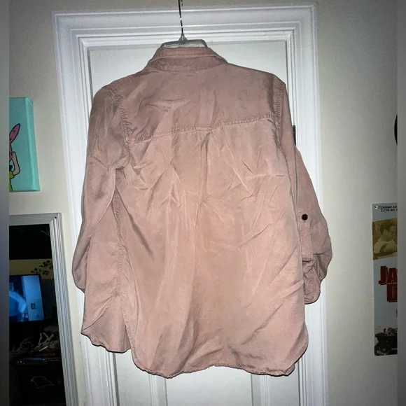 Blush pink Flowy jean top​ - Picture 3 of 7